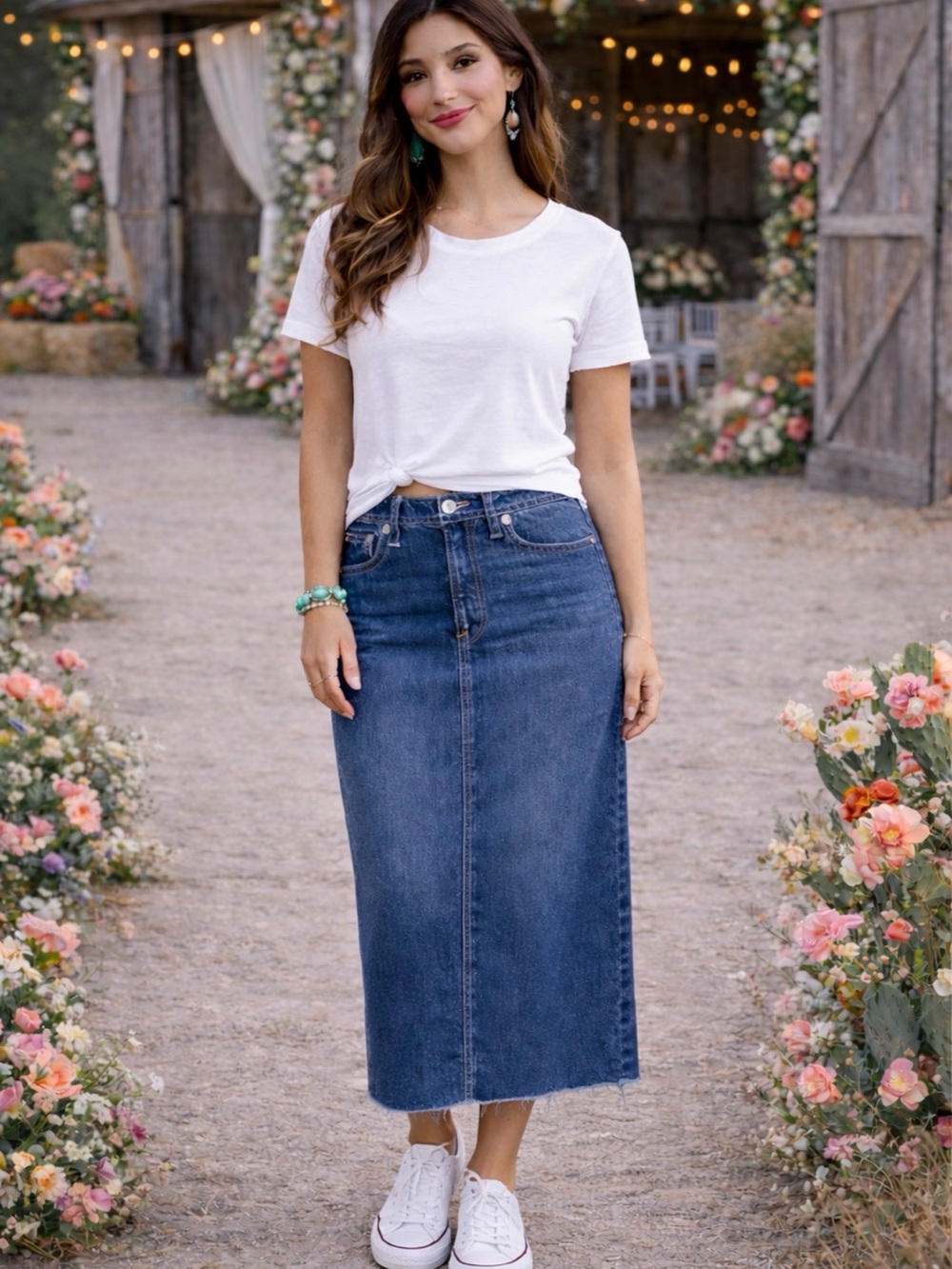 Miss Me Dark Blue Denim Maxi Skirt - Picture 6 of 10
